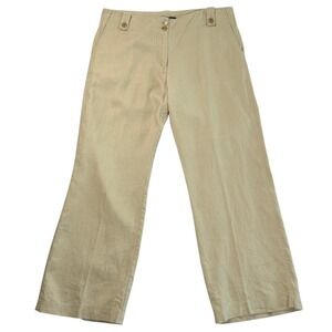 Boston Proper Linen Pants Sz 16 Wide Leg Coastal Resort Old Money Quiet Luxury